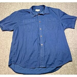 Duluth Trading Co Mens 2XL Shirt Blue Work Casual Button Up Everyday Relaxed